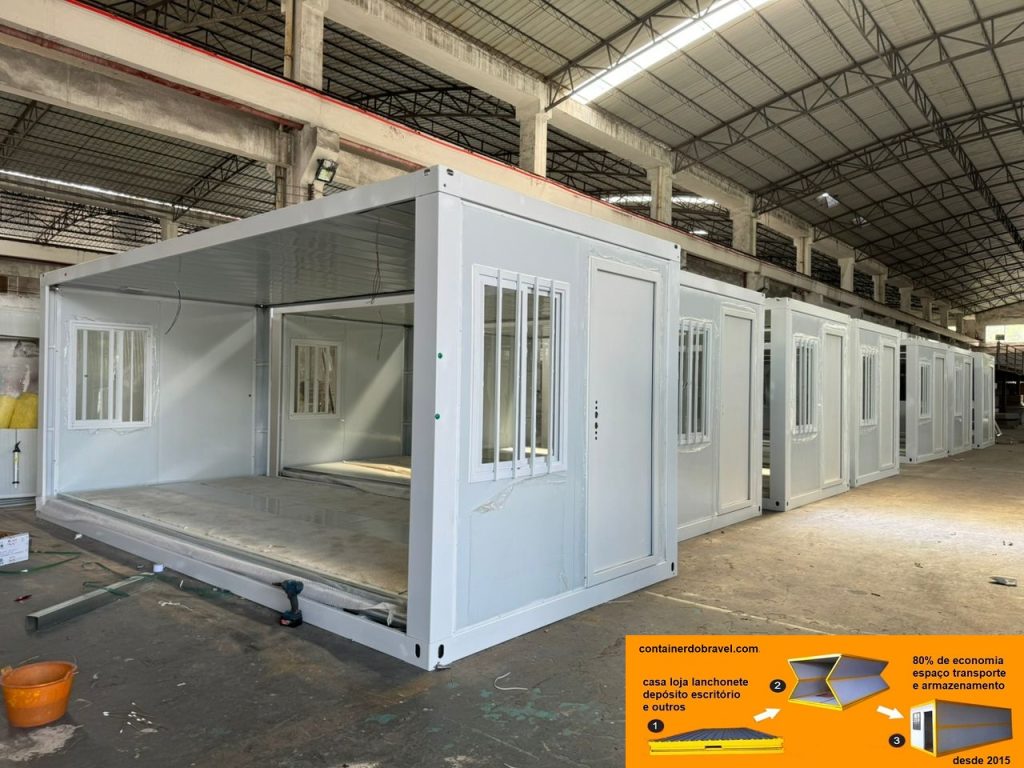 Container dobrável é a solução ideal para empresas que buscam redução espaço