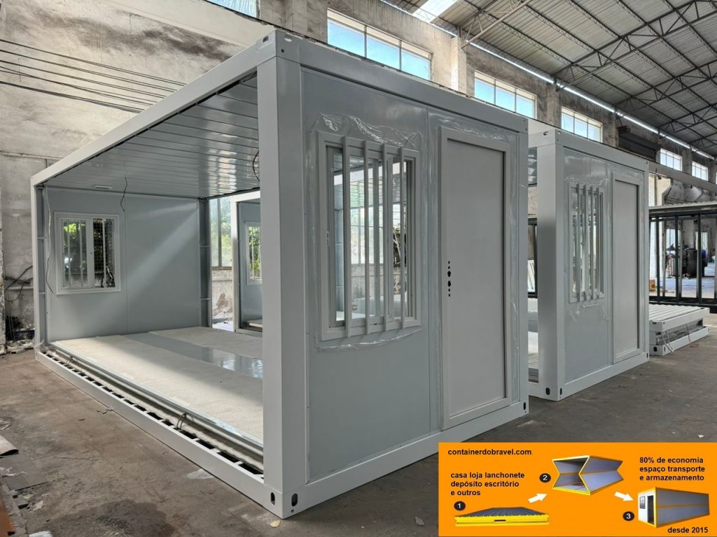Container dobrável é a solução ideal para empresas que buscam redução armazenamento